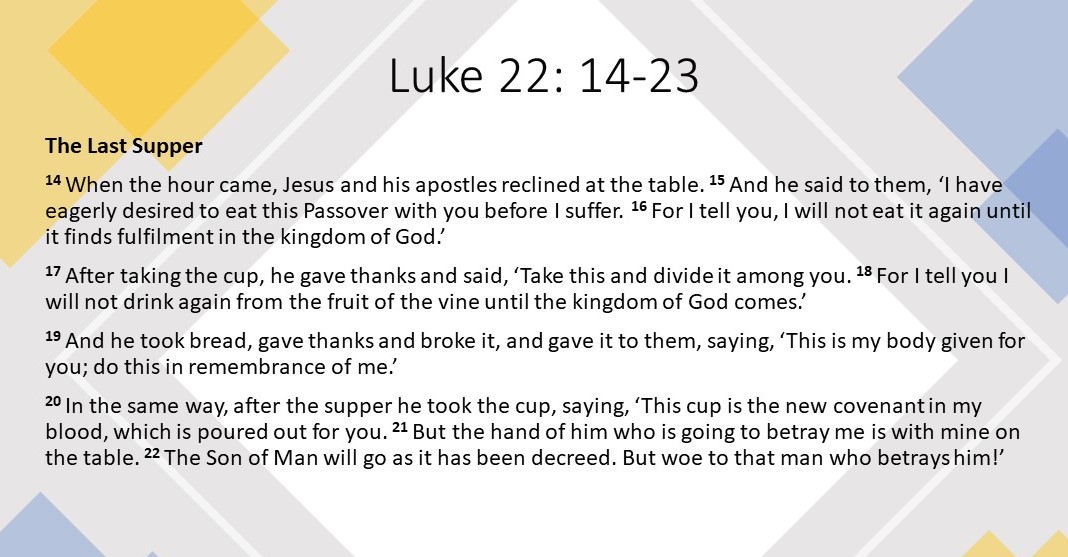 Luke 22 14-23 last supper