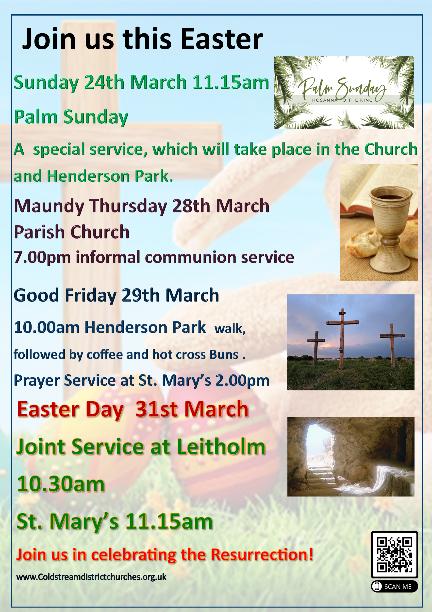 Easter services poster 2024