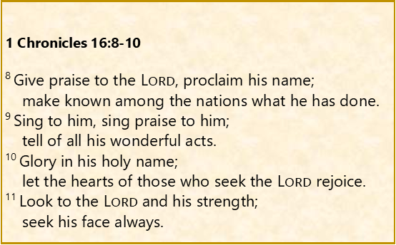 1 Chronicles 16 8-10